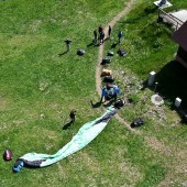 Dzikowiec Pragliding Fly, Miejsce startu z wieży widokowej.