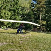 Mieroszów - Paragliding Fly, Leszek poleciał pierwszy. Przy takim wietrze to raczej oczywiste.